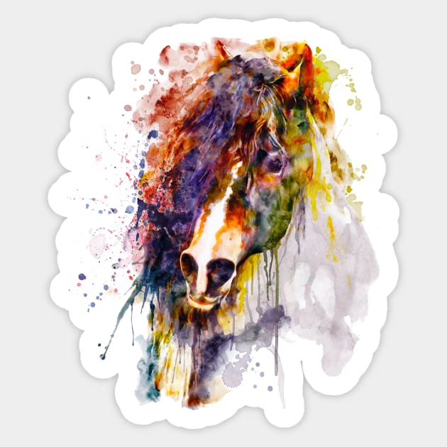 Abstract Horse Head Sticker by Marian Voicu